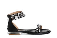 sandalias de ante con pedreria al tobillo black