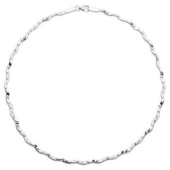Cadena moderno de plata brillante curvada