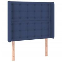 cabecero con orejas de tela azul 93x16x118128 cm