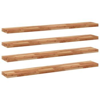 Estante Flotante 4 Uds Madera Acacia Acabado Aceite 120x20x4cm Vidaxl