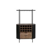 botellero abeto metal 90x36x150 negro