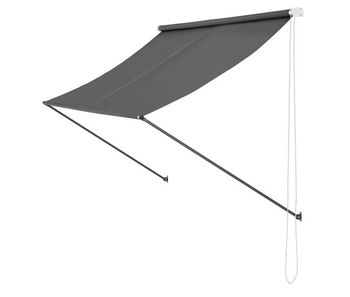 Toldo malaga exterior terraza extensible acero 250 x 120 cm - gris [pro.tec]