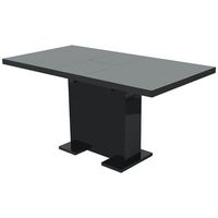 mesa de comedor extensible negra con brillo vidaxl