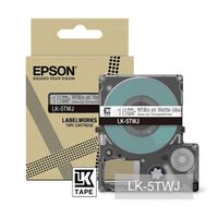 epson lk-5twj cinta mate blanca sobre transparente 18 mm original
