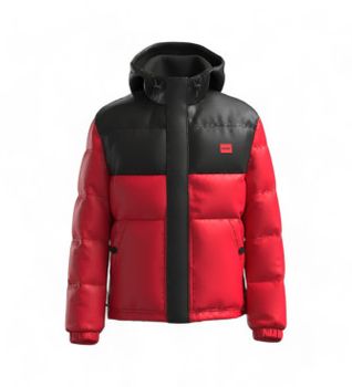 HUGO para hombre. 50525210 Chaqueta acolchada rojo, negro (M), Casual, Algodón, Poliamida