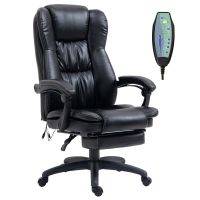 vinsetto silla de oficina giratoria con altura ajustable masaje y control remoto negra