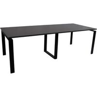 mesa de reuniones estructura metalica negra 300x120 cm gris ofilike