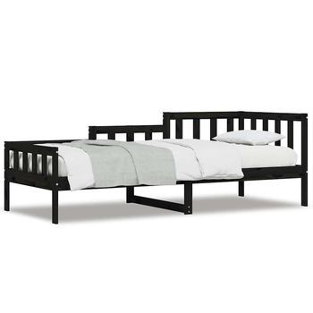 Sofá Cama Sin Colchón Madera Maciza De Pino Negro 80x200 Cm Vidaxl