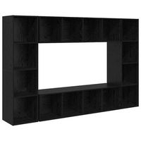 conjunto de mueble de tv 4 uds  mueble de salon  gabinete de tv negro 37 x 37 x 1425 cm