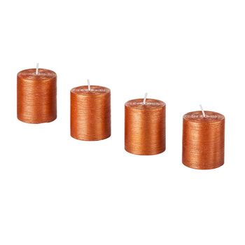 Lote de 4 velas cilíndricas naranjas h5