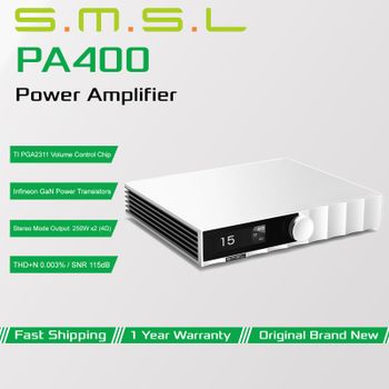 Amplificador de Potencia SMSL PA400 de Nitruro de Galio con Transistores de Potencia Infineon GaN, Chip de Control de Volumen TI PGA2311, Salida Estéreo de 250W/4Ω