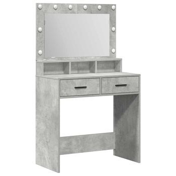Mesa Tocador | Mesa De Maquillaje Con Luces De Espejo Gris Concreto 79 X 41 X 135 Cm