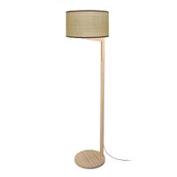 lampara de pie articulado madera natural pantalla beige