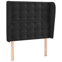 cabecero cama  panel de cabecera con orejas de terciopelo negro 103x23x118128 cm