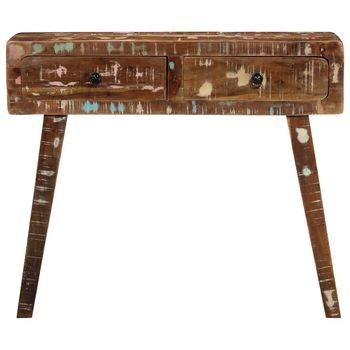 Mesa Consola Madera Maciza Reciclada 90x32x75 Cm