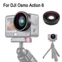 puluz 180    lente de vidrio gran angular para dji osmo action 6 para camara dji action 6 accesorios de lente con fov ultraamplio de 185 grados
