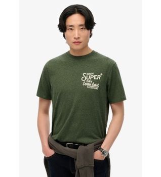 Superdry para hombre. M1012128A Camiseta de corte relajado Copper Label verde (XL), Casual, Algodón, Manga corta