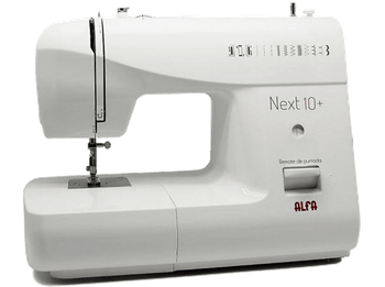 Máquina de coser - Alfa NEXT 10+, 12 puntadas, Luz Led, Blanco