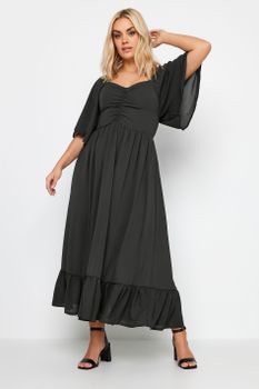 Limited Collection Vestido Largo Negro Con Manga Ángel, Mujer Curvy Y Tallas Grandes, Limited Collection