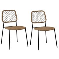 2 sillas de comedor de cuerda y acero negro