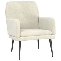 sillon de diseno moderno 62 x 79 x 79 cm terciopelo crema y metal dec026863