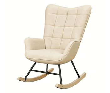Balancín tv 67,5x65x95 cm - diseño ergonómico, respaldo alto, sillón relax y lectura - beige