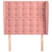 cabecero cama mueble de dormitorio con orejas de terciopelo 93 x 23 x 118128 cm rosa m020004144