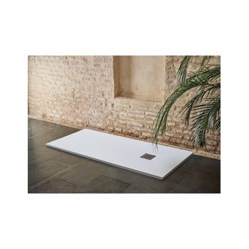 Jardin202 - Plato De Ducha Textura Sillar  Blanco  Desagüe Desplazado  80x160 ()  80x160