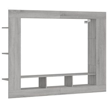 Mueble Tv | Mueble De Salón | Armario Tv Madera De Ingeniería Gris Sonoma 152x22x113 Cm