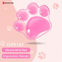 exco-almohadilla ergonomica de silicona para reposamunecas cojin de mano con pata de gato suave para oficina ordenador portatil gaming alivio del dolor