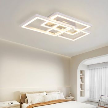 Luz De Techo Led Rgb Lámpara De Dormitorio Moderna Regulable Con Control Remoto 45w Geométrica Para Sala Comedor Zmh
