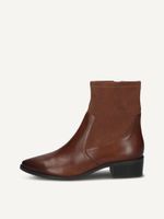 caprice bootie brown made of leather and synthetic with block heel size 375