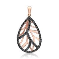 colgante de plata 925 chapado en oro rosa con circonitas