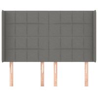 cabecero cama mueble de dormitorio con orejas de tela oscuro 147 x 16 x 118128 cm gris m020003319