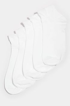 Juego 5 Pares Calcetines Tobilleros Blancos