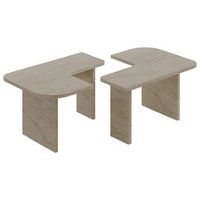 juego de mesa baja de madera iris - 90 x 45 x 35 cm - travertino