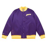 chaqueta lakers mitchell and ness heavyweight satin jacket
