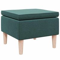 taburete con patas de madera tapizado tela verde oscuro vidaxl