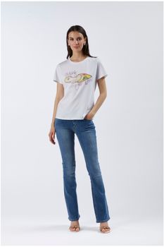 camiseta con estampado de zapatos white s