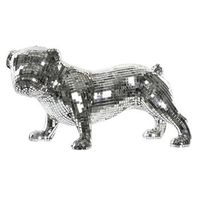 figura resina 455x215x25 bulldog espejo plateado