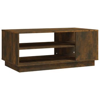 Mesa De Café - Mesa De Centro Madera De Ingeniería Roble Ahumado 102x55x43 Cm