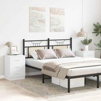 pack 2 uds mesitas de noche mesilla madera contrachapada blanco 38x35x56 cm