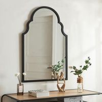espejo de pared hameenkyro diseno atractivo mdf 90x60cm - negro encasa