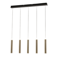 lampara colgante fabas luce prado de 5 luces - led regulable de 33 w - diseno lineal en laton