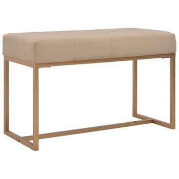Banco 80 Cm Terciopelo Beige Vidaxl