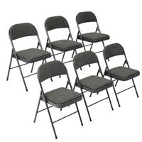 pack 6 sillas plegables metal y tela 46x46x79cm max 110kg gris