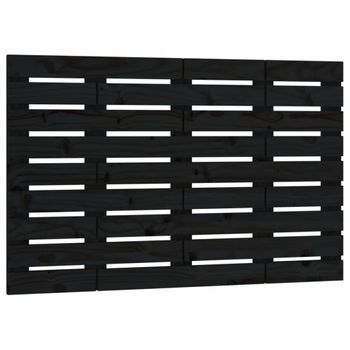 Cabecero Cama Mueble De Dormitorio De Cama De Pared Madera Maciza Pino 96 X 3 X 63 Cm Negro M02_0004876