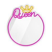 forever light neon mirror led queen - neon led multicolor decorativa - espejo neon led usb - perfecto para el hogar y espacios profesionales - letrero neon y espejo practico
