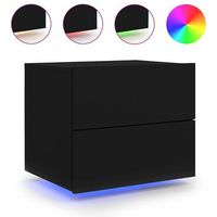 mesita de noche de pared - mesilla de noche flotante con luces led negro mc7830