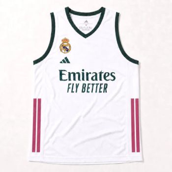 Camiseta Real Madrid Baloncesto Primera Equipación Adidas 2026-27 blanca